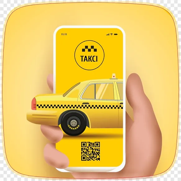 Шаблон монетниці для служби таксі з QR-кодом