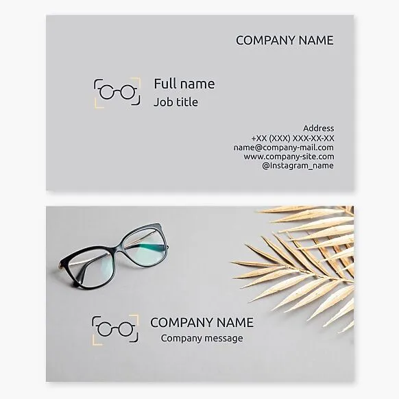 Eye Care | Vision | Optical Store | Optometrist | Eyeglasses Business Card Template