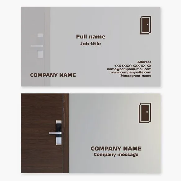 Business card template. Doors: production and installation.