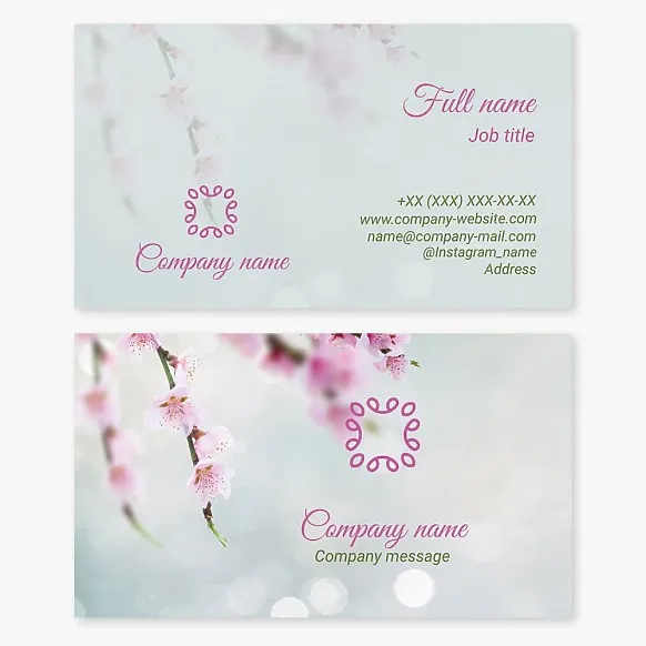 Business card template Plants, Floral design, spring, abstract