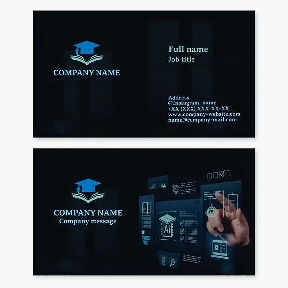Business card template. Education, training.
