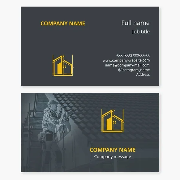 Business card template Design, construction and repair of houses and structures