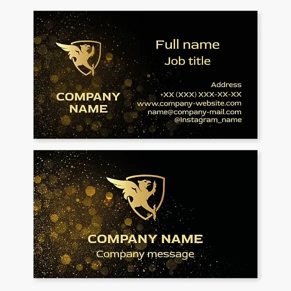 Business card template Griffin, shield, protection, security
