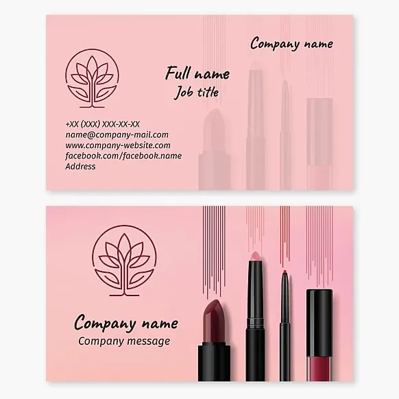 Business card template Cosmetics, make-up