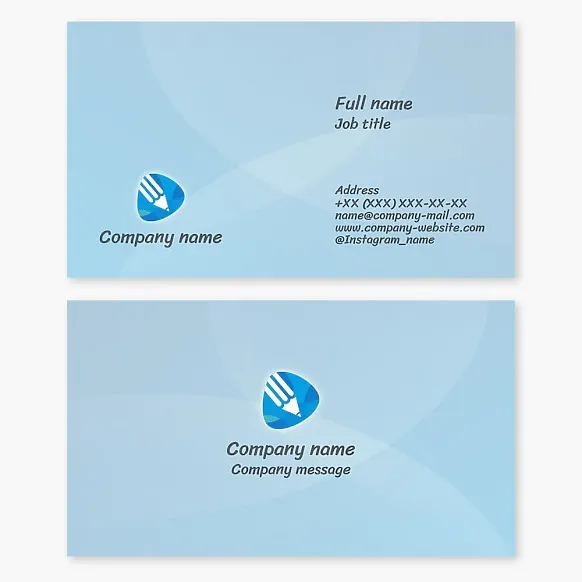 Business card template. Creative company. Designer. Illustrator. Creator. Writer. Stationery for school and office.