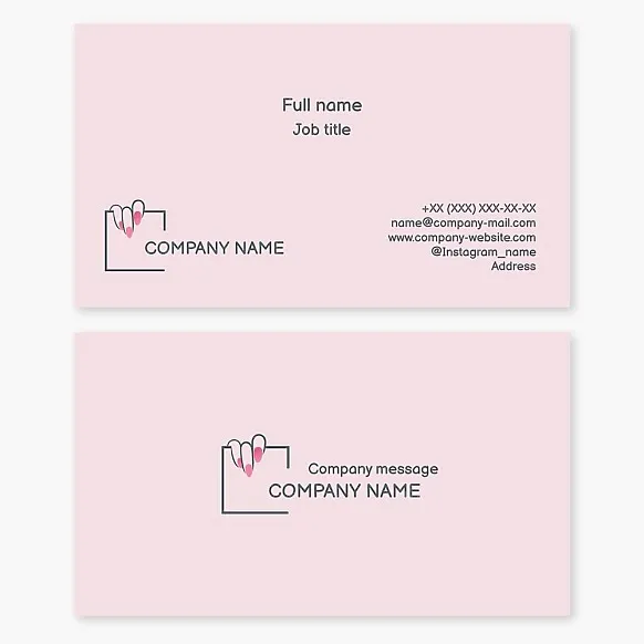 Business card template. Nail service. Manicure.