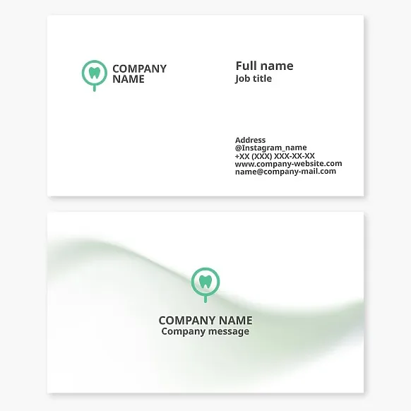 Business card template. Dental services.