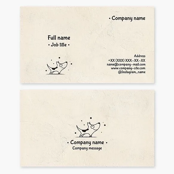 Business card template. Dog. Dog breeding. Breeder. Pet store.