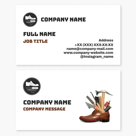 Business card template Shoe repair