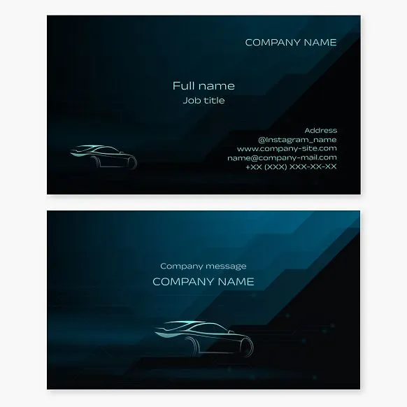 Car dealership business card template.