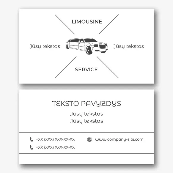Limuzinų vairuotojo vizitinės kortelės Šablonas