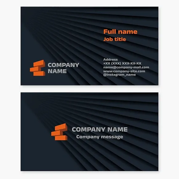Business card template. Bricks. Construction materials.