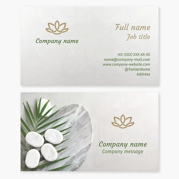 Business card template SPA, lotus