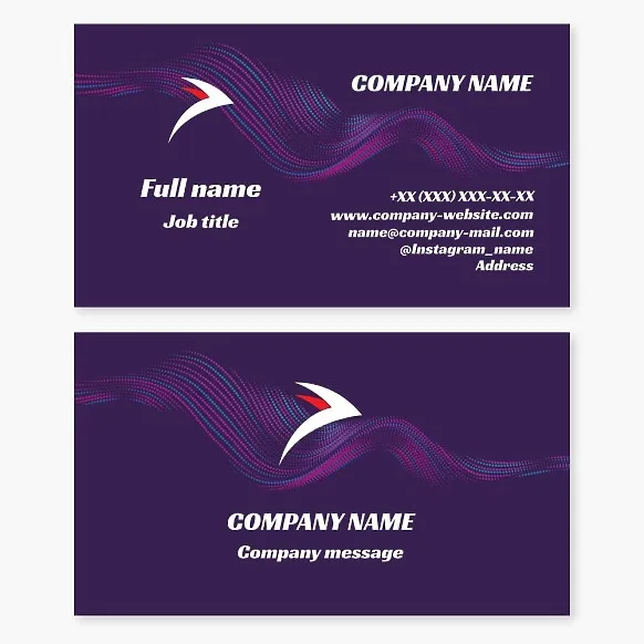 Business card template Bird, arrow, movement, sport