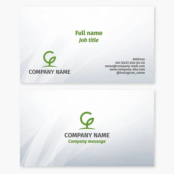 Business card template. Tree. Landscape design. Greenery. Letter G.