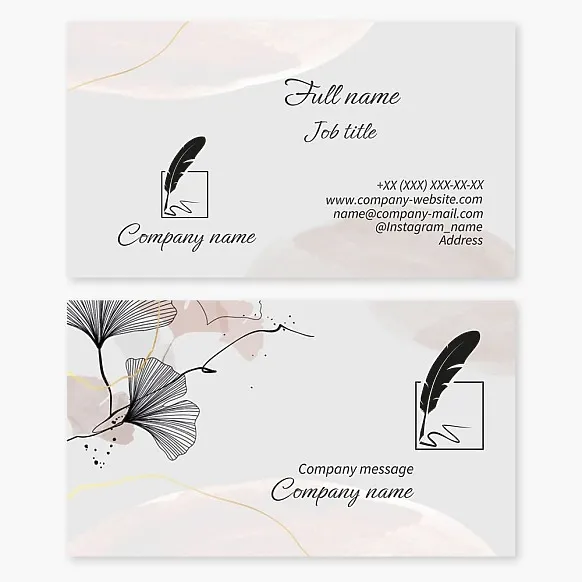 Business card template Writer, author, screenwriter, literary man, prose writer, poet