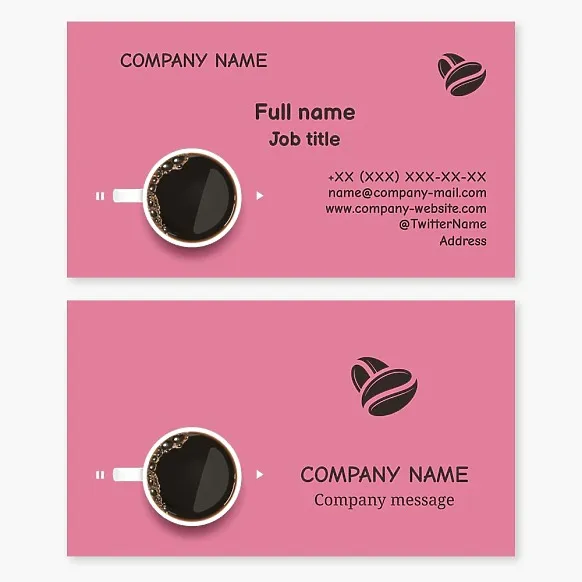 Business card template Coffee, coffee beans, cafe
