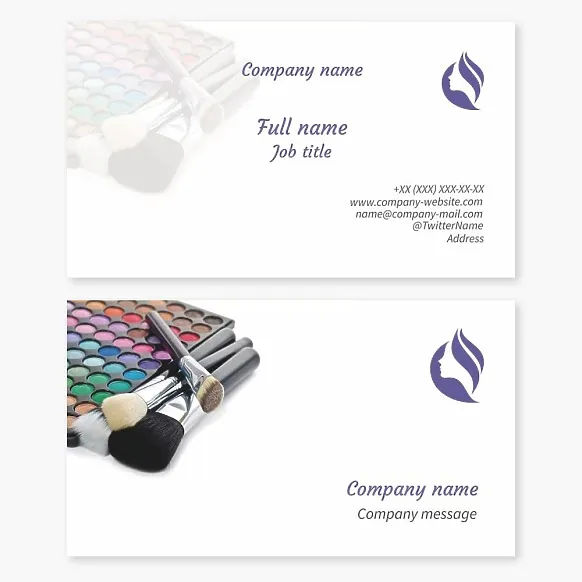Business card template Cosmetics, make-up