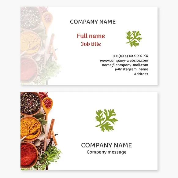 Business card template Seasonings and spices, dill