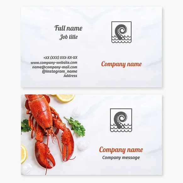 Seafood business card template