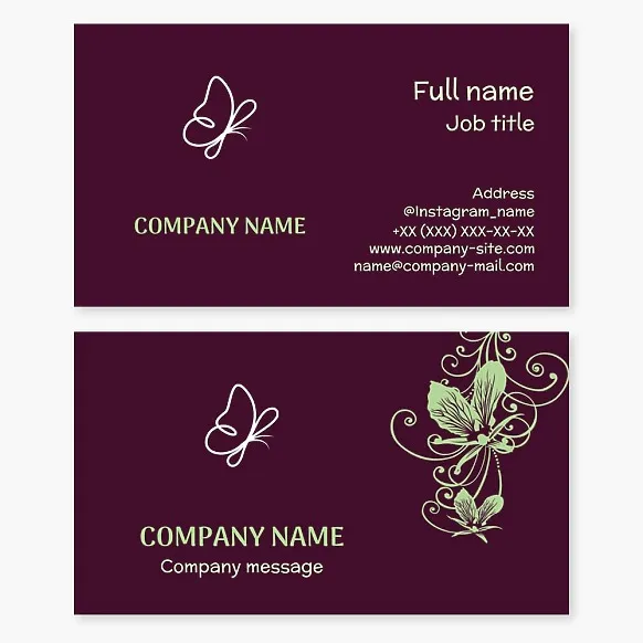 Butterfly business card template