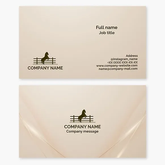 Business card template. Horse farm.  Abstract horse farm background