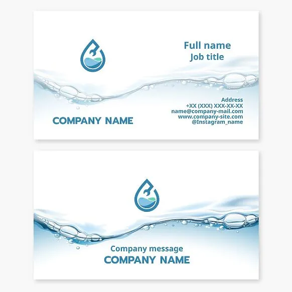 Business card template. Plumbing services.