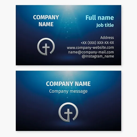 Business card template Church, cross, Letter O