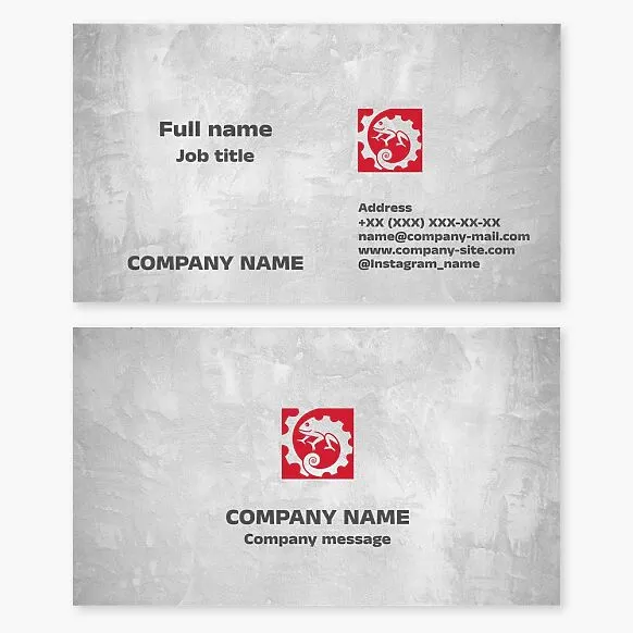 Business card template. Mechanical engineering company.