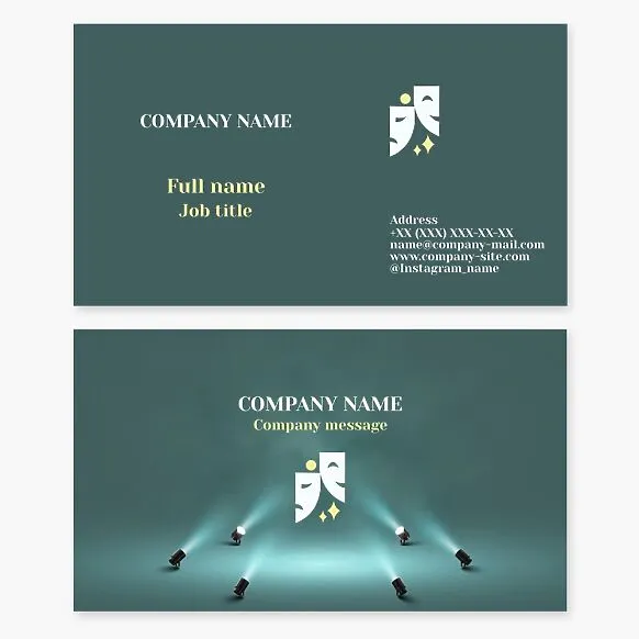 Business card template. Drama theater. Theater troupe.