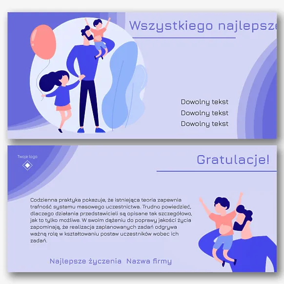 Szablon kartki z życzeniami z okazji Dnia Ojca