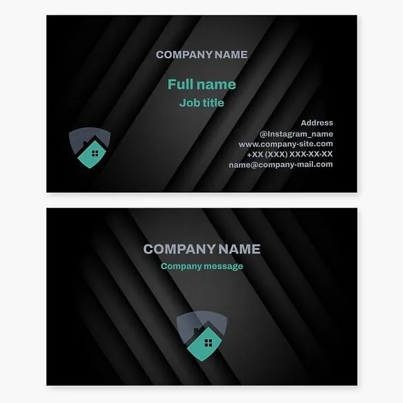 Home Security Shield business card template. Home, shield, insurance.