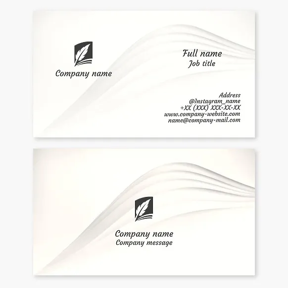 Business card template. Author, writer, poet, prose writer. Knowledge and wisdom. Writing and authorship. Creativity and inspiration. Education.
