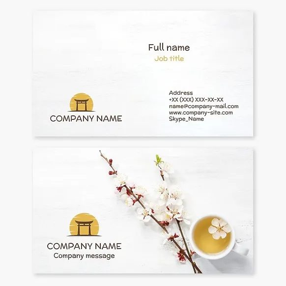 Japanese tea business card template