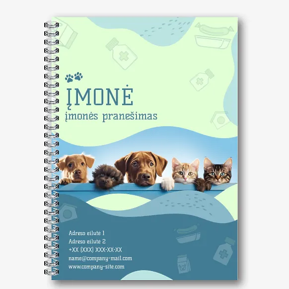 Veterinarijos gydytojo bloknoto šablonas