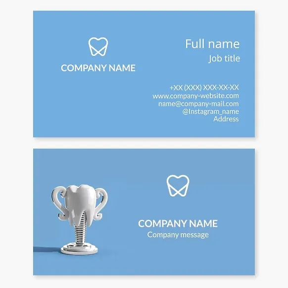 Business card template Dentistry, dental implants