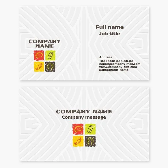 Business card template. Mexican fast food restaurant. Mexican cuisine.