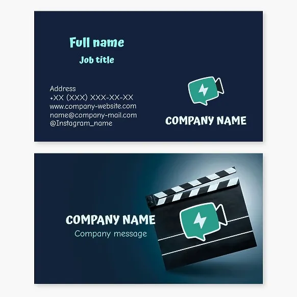 Business card template Video, film company