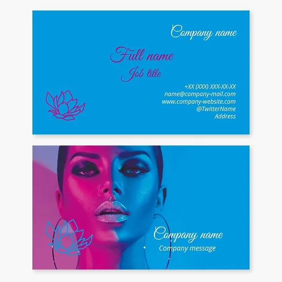 Business card template Flower, style, make-up, modeling agency