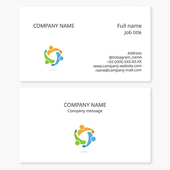 Colorful Teamwork Logo | Support Business Card Template