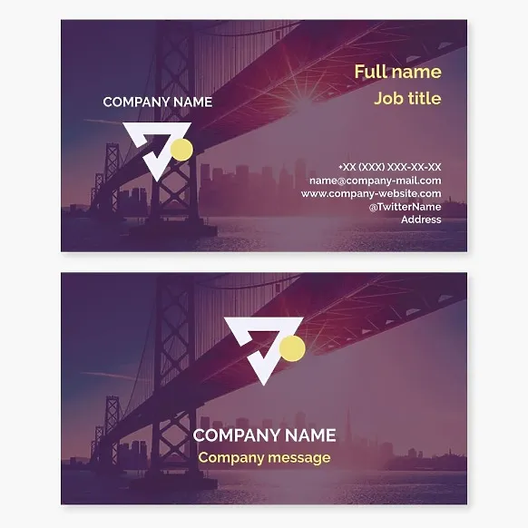 Golden Gate Business Card, Upward/forward movement, Arrow, Vector