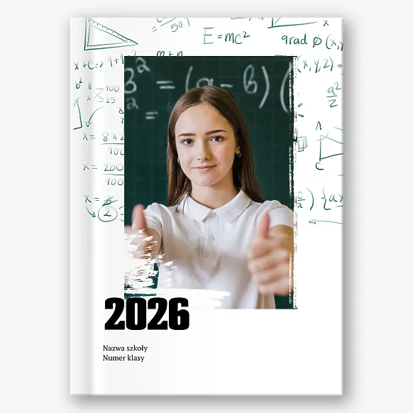 Szablon książki ze zdjęciami ukończenia szkoły dla klasy matematycznej