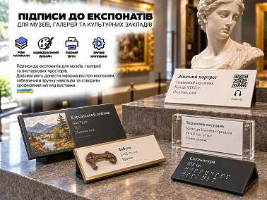 Підписи до експонатів