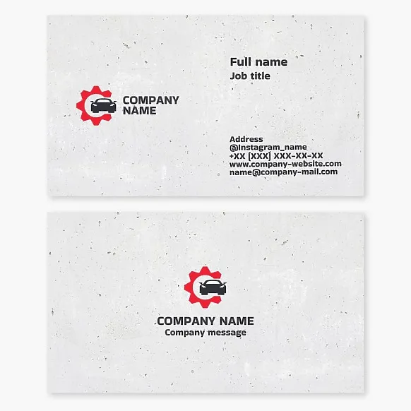 Business card template. Car repair. Car parts.