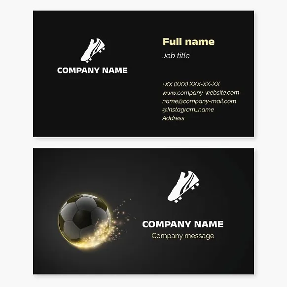 Business card template Football, football goods