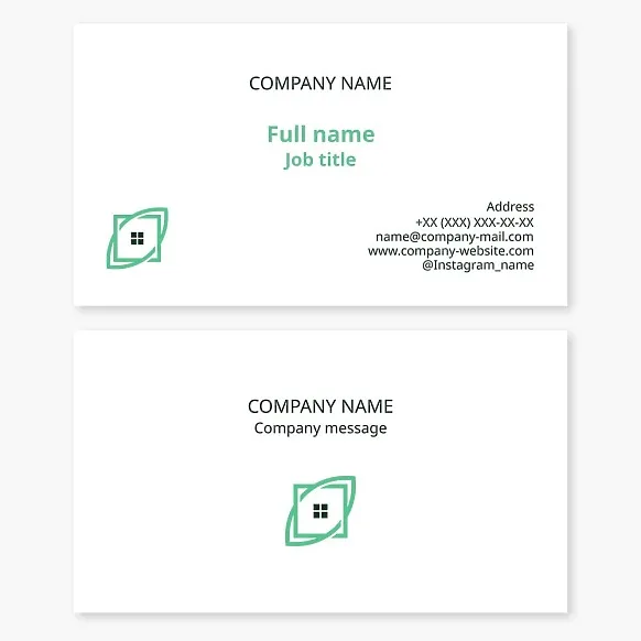 Business card template. Real estate company.