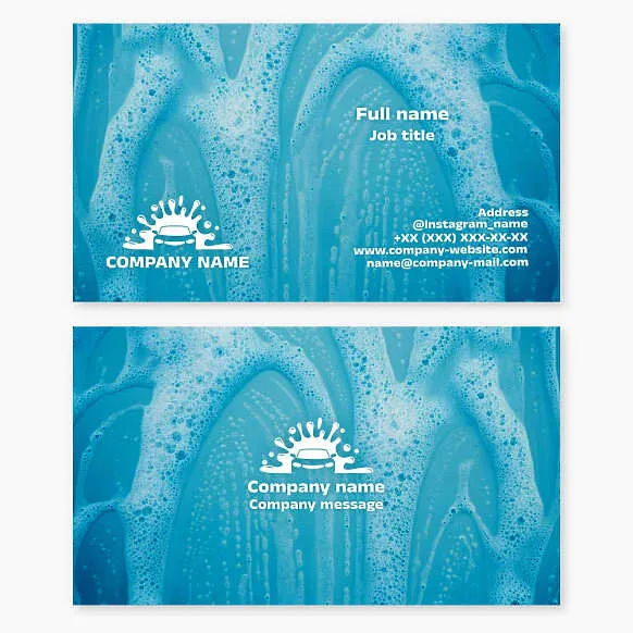 Business card template. Car wash.
