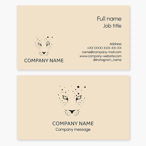 Jaguar, beauty salon, women's fitness Business card template