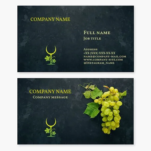 Business card template. Wine production.