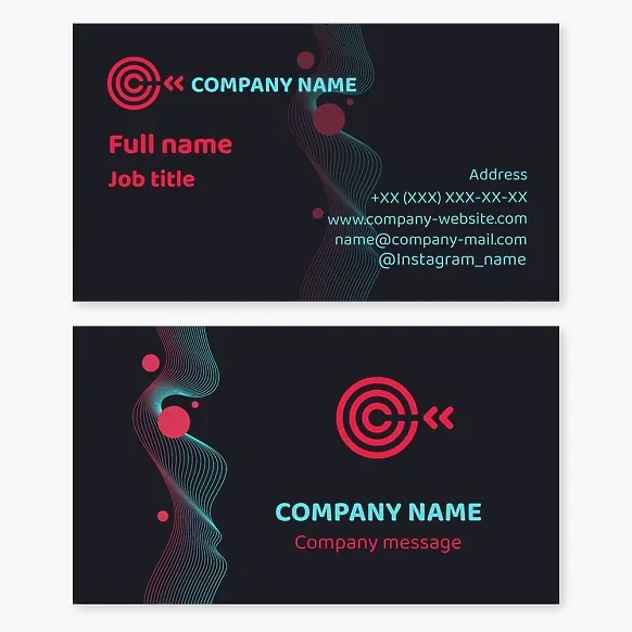 Business card template Marketing, goal, market, sales